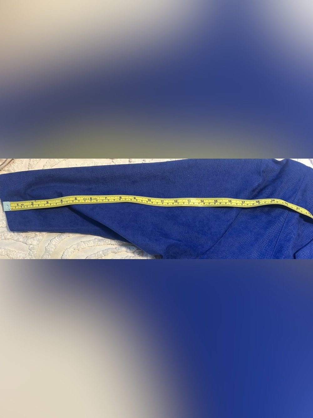 1980's Vintage A. Byer Cobalt Blue Reptile Suede Power Jacket - Picture 5 of 5